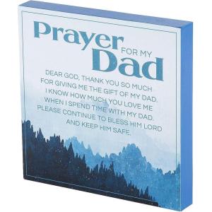 Fun Express Prayer for My Dad Tabletop Sign – Inspirational Rustic Home Decor Motivational Meaningful Quote for Dad – Thoughtful Gift for Office or Living Room Wood Design – 1 Piece