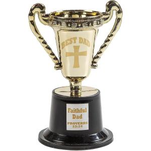 Fun Express Religious Father’s Day Mini Trophies – 12 Pieces(Gold)