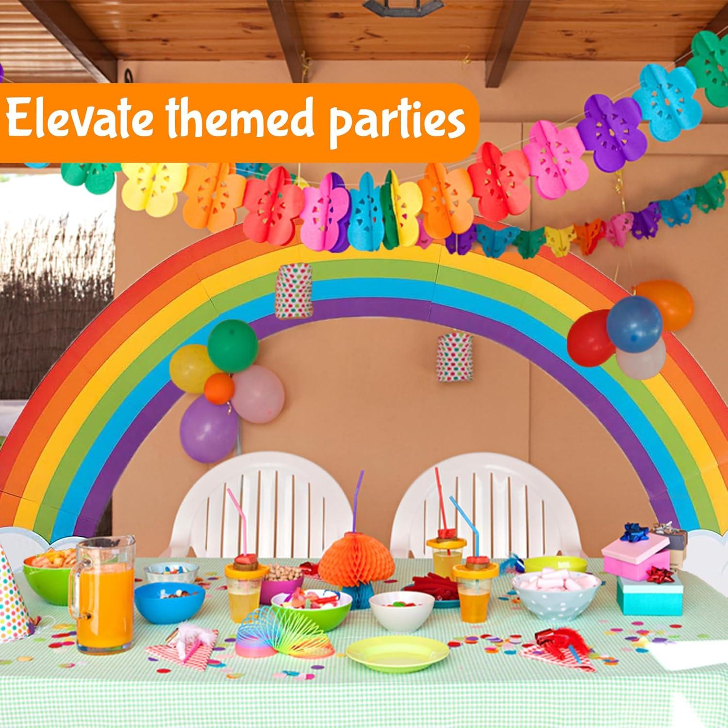 image:imageFun Express Jumbo Rainbow Bulletin Board Decorations Set 10 Ft Classroom Cutouts with Cloud Designs Perfect for Teacher Classroom Decor Preschool amp School Displays Colorful Party Backdrop Kit