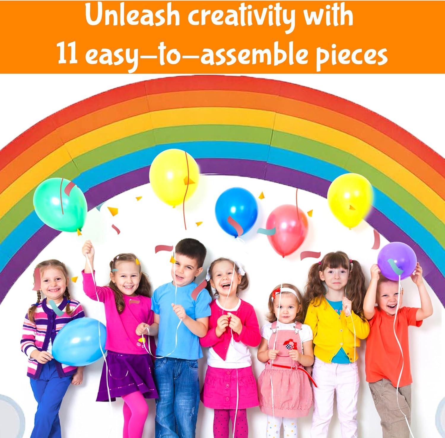 image:imageFun Express Jumbo Rainbow Bulletin Board Decorations Set 10 Ft Classroom Cutouts with Cloud Designs Perfect for Teacher Classroom Decor Preschool amp School Displays Colorful Party Backdrop Kit