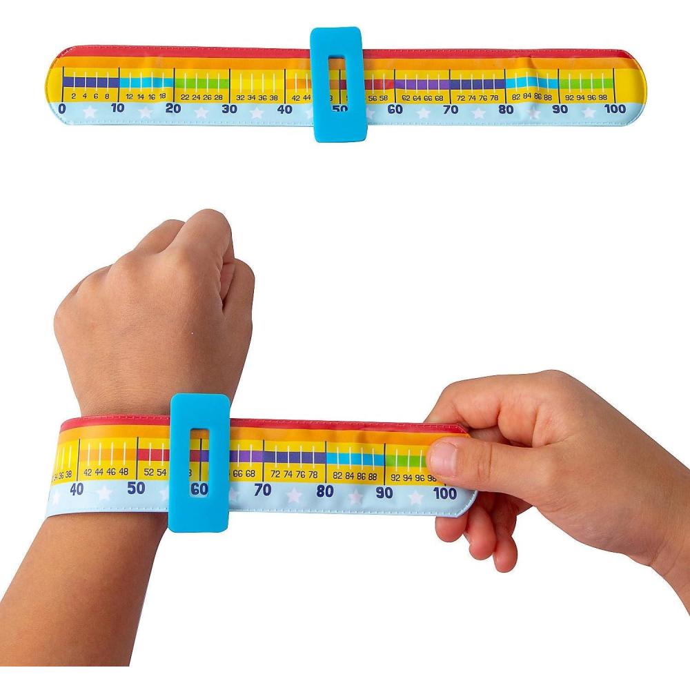 image:imageFun Express 8 34 x 1 34 100th Day of School Count to 100 Slap Bracelets 24 Pieces