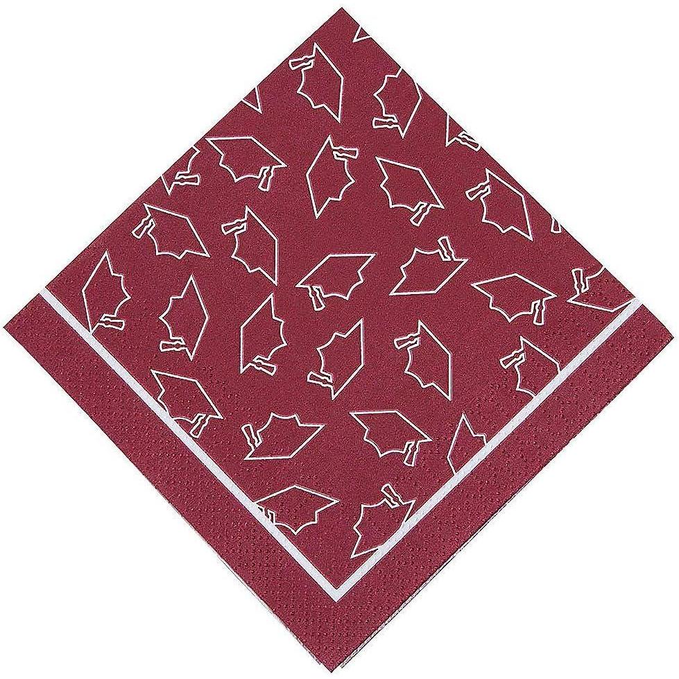 image:imageFun Express Burgundy Graduation Beverage Napkins  Stylish Party Supplies for Celebrations Events and Gatherings  Perfect for Your Graduation Party  50 Pieces