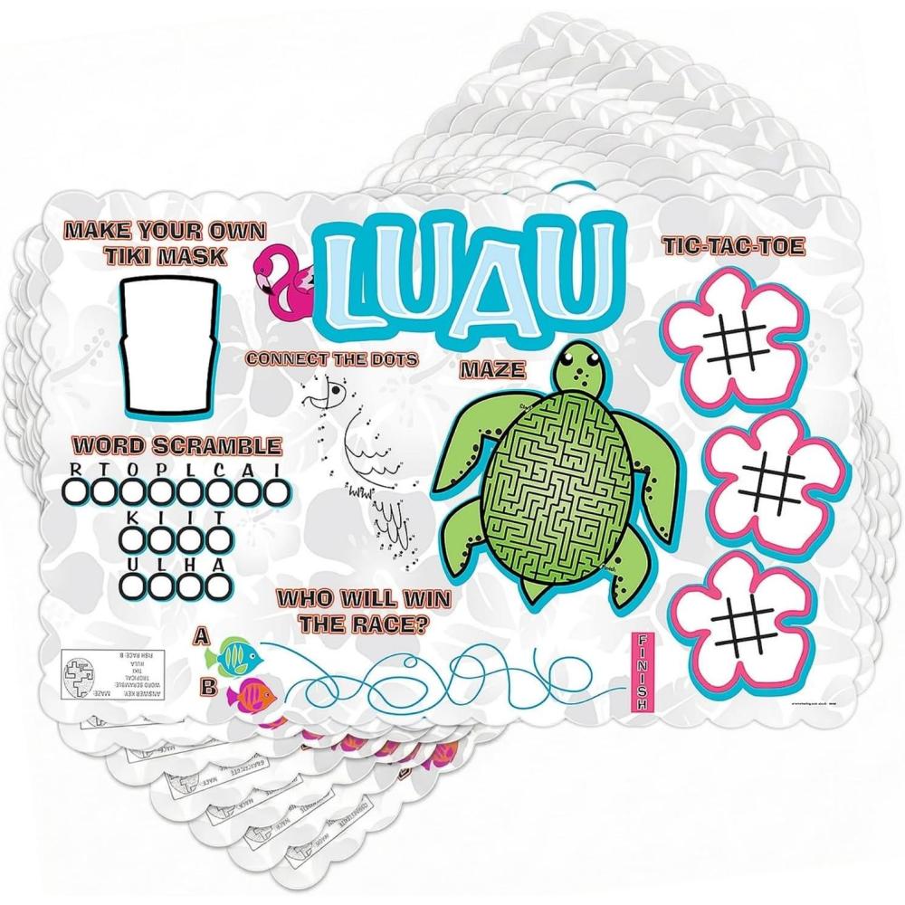 image:imageFun Express Luau Activity Placemats 12 Pc
