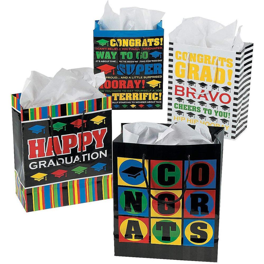 image:imageFun Express Medium Graduation Gift Bag Set 12 backs Graduation Party Supplies