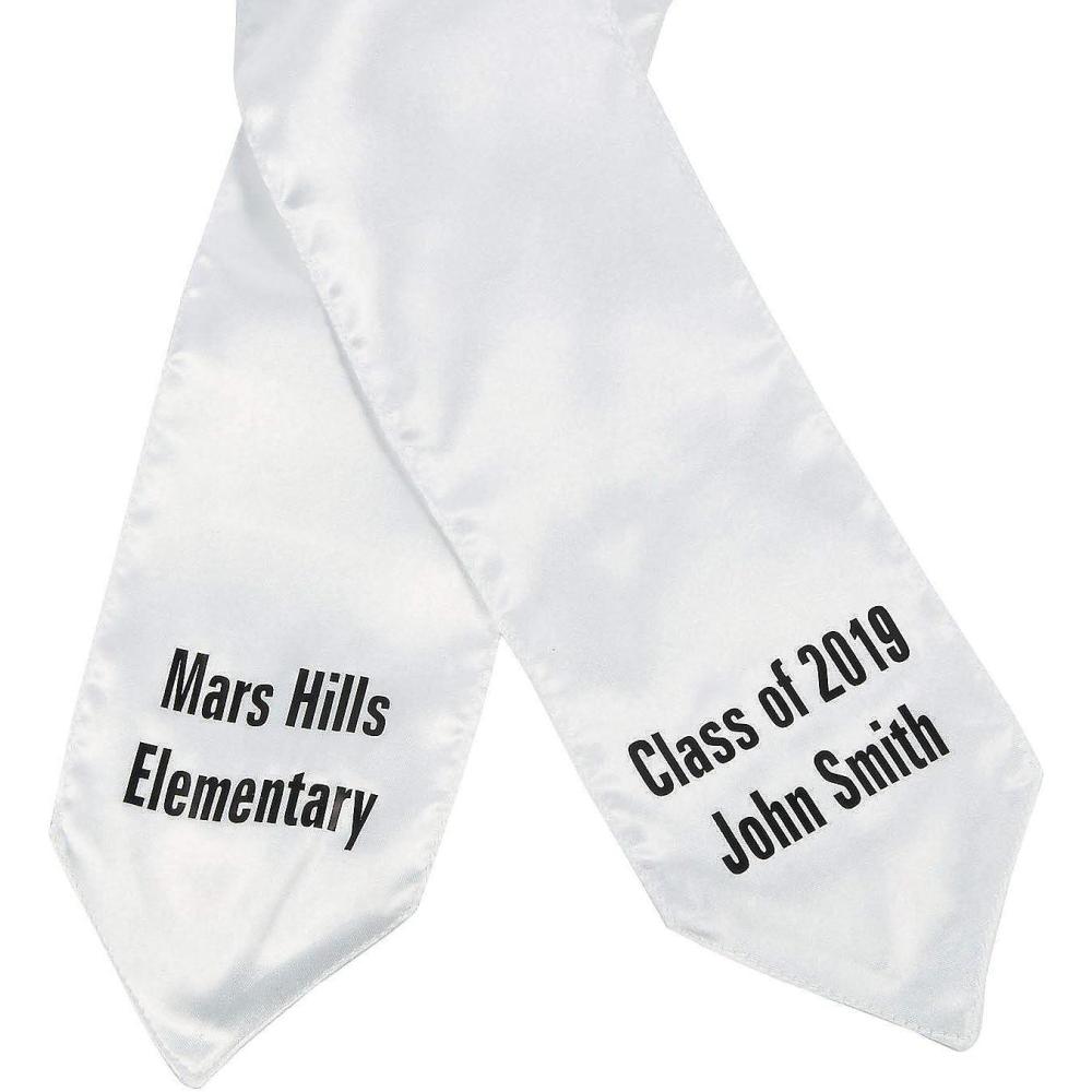 image:imageFun Express Personalized Kids White Elementary School Graduation Stole  Apparel Accessories  1 Piece