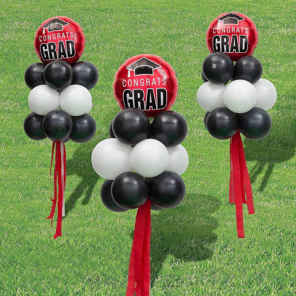 image:imageRed Graduation Balloon Yard Stake Topiary Kit Party Decor 55 Pieces