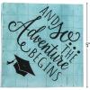 Fun Express – Grad Adventure Bev Napkins (16pc) for Graduation – Party Supplies – Print Tableware – Print Napkins – Graduation – 16 Pieces