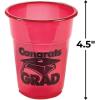 Fun Express – Red Congrats Grad Disposable Cups (50) for Graduation – Party Supplies – Drinkware – Disposable Cups – Graduation – 50 Pieces