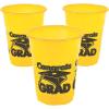 Fun Express – Yellow Congrats Grad Disposable Cups (50 for Graduation – Party Supplies – Drinkware – Disposable Cups – Graduation – 50 Pieces