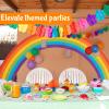 Fun Express Jumbo Rainbow Bulletin Board Decorations Set – 10 Ft Classroom Cutouts with Cloud Designs | Perfect for Teacher Classroom Decor, Preschool & School Displays | Colorful Party Backdrop Kit