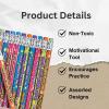 Fun Express Math Pencils Bulk Pack 144 Count – Colorful Educational Wood Pencils with Motivational Math Phrases for Classroom Supplies, Teacher Rewards & Student Prizes | Perfect for School