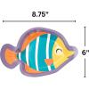 Fun Express Under the Sea Party Fish-Shaped Paper Dessert Plates – Disposable Tableware Dessert Plates & Bowls Party Supplies – Vbs Vacation Bible School Decor – 8 Pieces