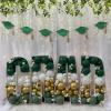 Green Glitter Tassel & Graduation Cap Party Garland
