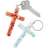 Fun Express Bright Confetti Cross Keychains – 12 Pieces