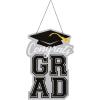 Fun Express Congrats Grad Foam Hanging Sign – 12″ x 18″ Black & Silver – Perfect Graduation Decoration for a Special Celebration