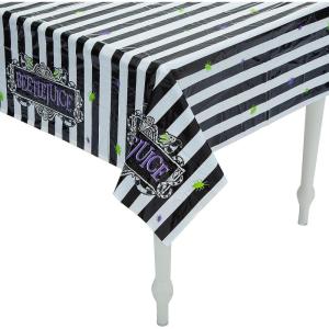 108″ x 54″ Beetlejuice Rectangle Disposable Plastic Tablecloth