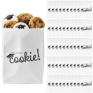 5 1/2″ x 8″ Bulk 50 Pieces Graduation Party One Smart Cookie Paper Treat Bags