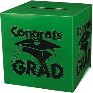 Congrats Grad Green Card Box for Graduation – Party Supplies