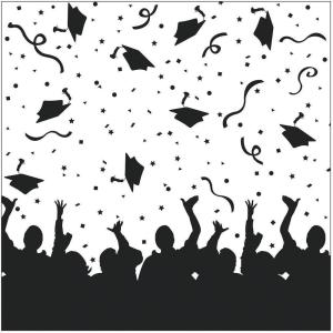 Fun Express – We Did It! Graduation Backdrop Banner for Graduation – Party Decor – Wall Decor – Preprinted Backdrops – Graduation – 1 Piece