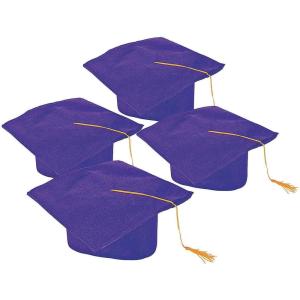 Fun Express Bulk 36 Pieces Kid’s Purple Elementary School Graduation Mortarboard Hats
