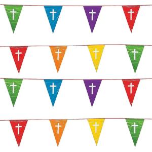 Fun Express Faith Color Of The Rainbow Pennant – Party Decor – Hanging Decor – Pennants – VBS Vacation Bible School Supplies/Decor – 1 Piece – Multicolor