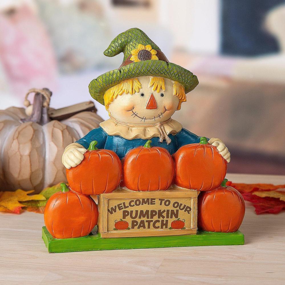 image:imageFun Express Fall Scarecrow with Pumpkins Tabletop Decoration
