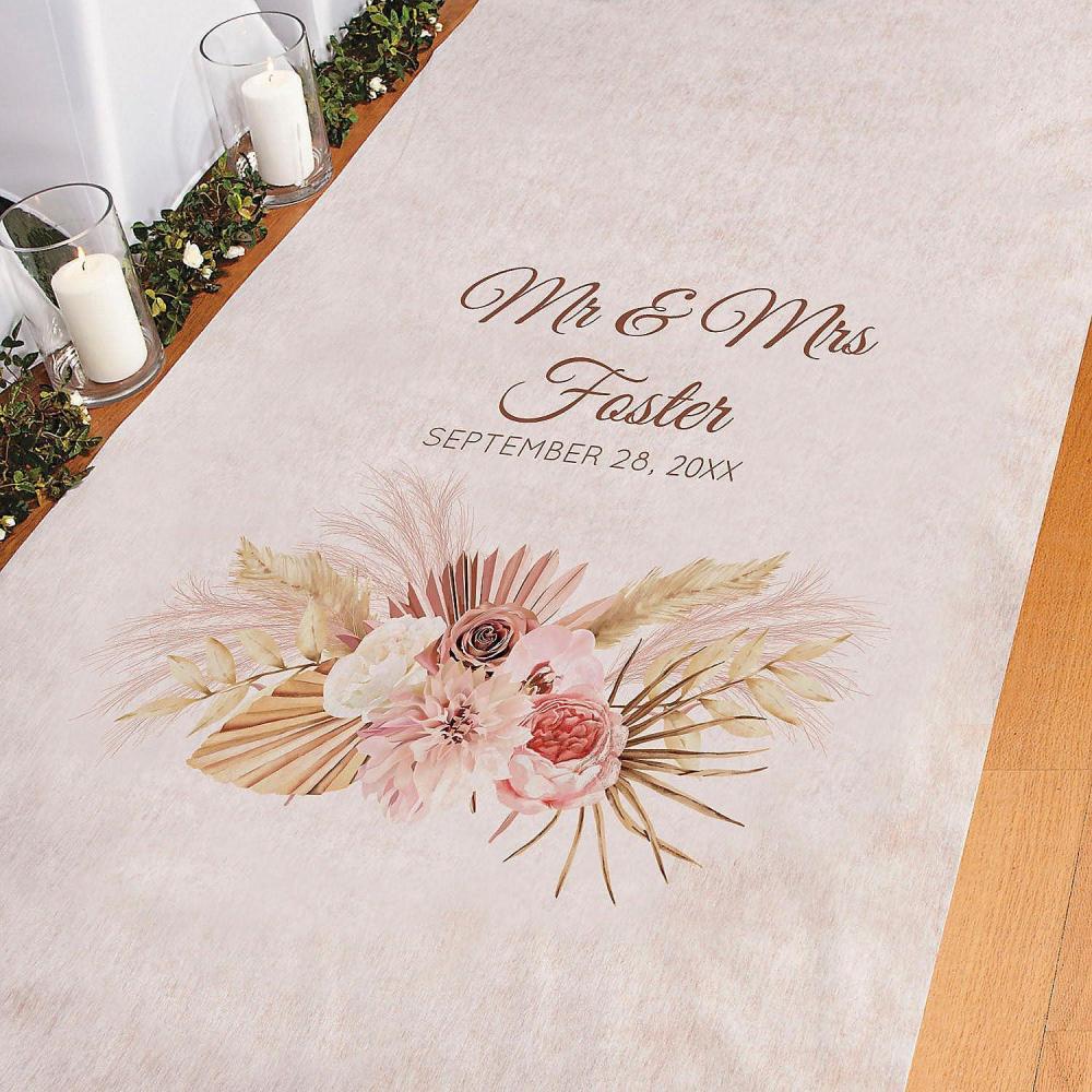 image:imageFun Express Personalized Boho Neutral Wedding Aisle Runner 3 ft x 100 ft