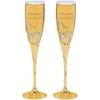 Fun Express Gold Stacked Heart Premium Personalized Wedding Flutes – Home Decor