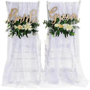 Fun Express Floral & Fabric Chair Decor Set – Elegant Home Decor Weddings Bridal Showers Receptions Parties Special Occasions – Perfect for Creating Beautiful Chair Covers Custom Styling – 6 Pieces