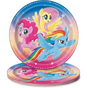 Fun Express My Little Pony Magic Party Paper Dinner Plates – My Little Pony Friends Theme Birthday Party Round Dessert Plates – Disposable Plates for Birthday Girls Baby Shower Decorations – 8 Pieces