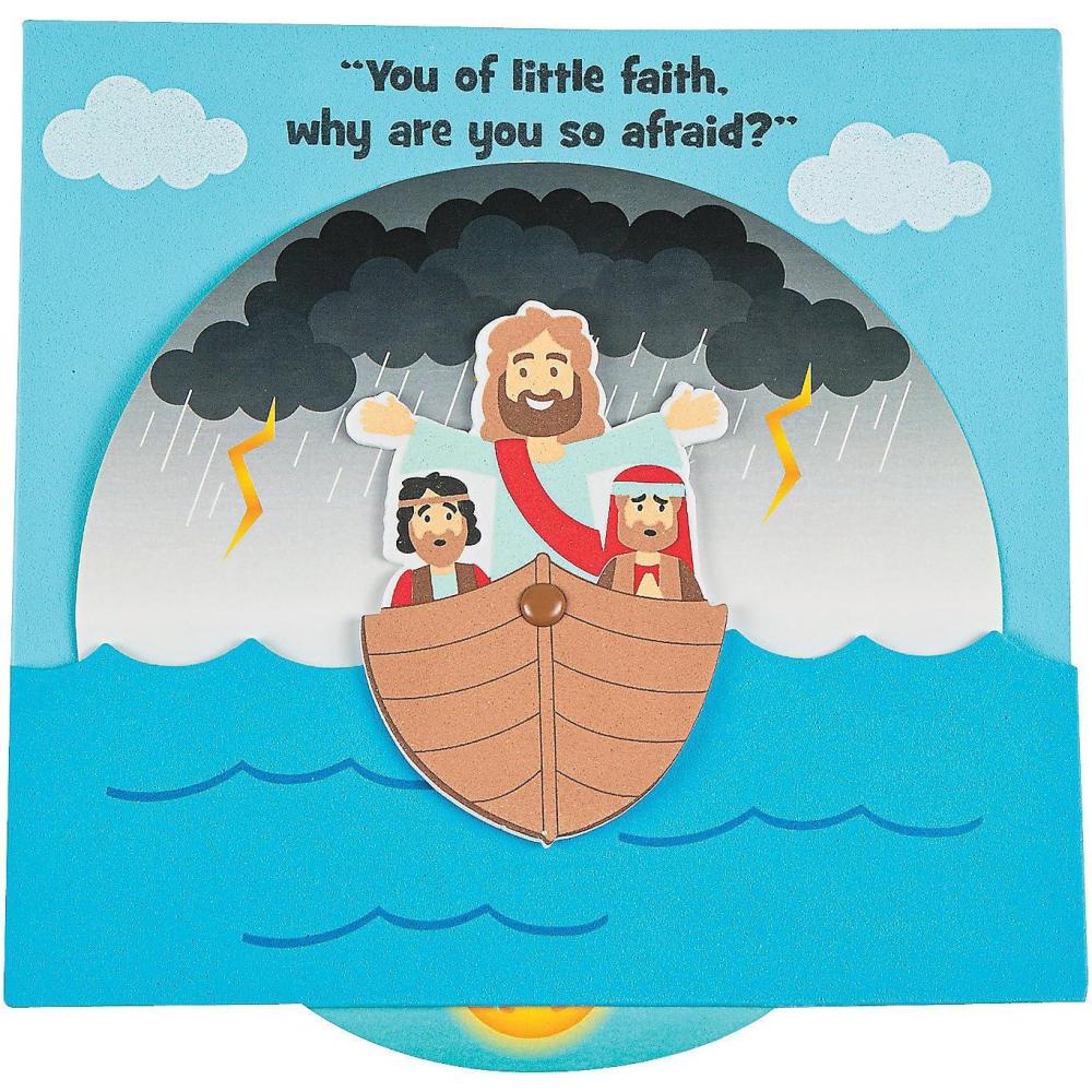 image:imageFun Express Jesus Calms The Storm Wheel Craft Kit  Religious DIY Craft Set for Kids  Perfect for Home Church and Classroom Activities  Promotes Creativity and FaithBased Learning  12 Pieces