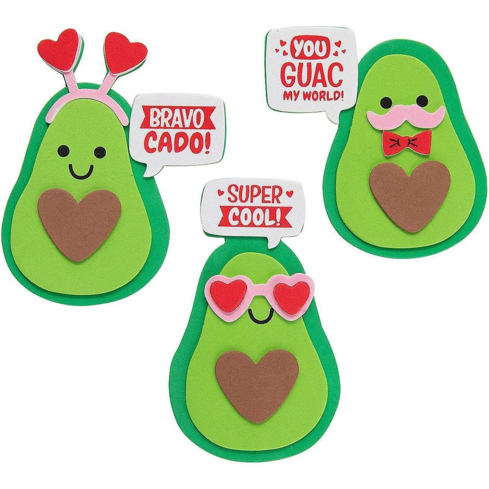 image:imageFun Express Valentine Avocado Magnets Craft Kits  12 Pieces Fun DIY Valentines Day Crafts for Kids Includes All Materials for 12 Magnets Perfect for Classroom or Home Activities 12 Pieces