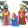 Fun Express Three Kings Outdoor Nativity Set – Premium Metal Wise Men Christmas Yard Decorations 25.5″-47″ | Weatherproof Holiday Lawn Decor for Nativity Scene Display | Vibrant Multicolor Design
