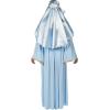 Fun Express Virgin Mary Costume for Women – Biblical Christmas Costumes for Adults | Deluxe Blue Robe with Gold Trim & Headpiece for Nativity Plays, Church Events & Holiday Performances
