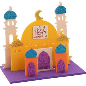 3D Religious Mosque Foam Craft Kit – 12 Sets – Fun & Educational DIY Activity for Classrooms, Religious Events & at-Home Learning