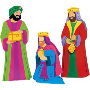 Fun Express Three Kings Outdoor Nativity Set – Premium Metal Wise Men Christmas Yard Decorations 25.5″-47″ | Weatherproof Holiday Lawn Decor for Nativity Scene Display | Vibrant Multicolor Design