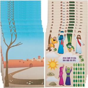 Fun Express Zacchaeus Mask Stickers Craft Kit – Creative Bible Storytelling & Religious Education Art for Kids – Perfect for Classroom & Church Events – Ideal for Craft Projects – 24 Pieces.