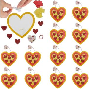 Valentine Heart Pizza Tissue Paper Craft Kit – 12 Sets – Perfect for Classroom Parties, After-School Activities & Valentine’s Day Fun