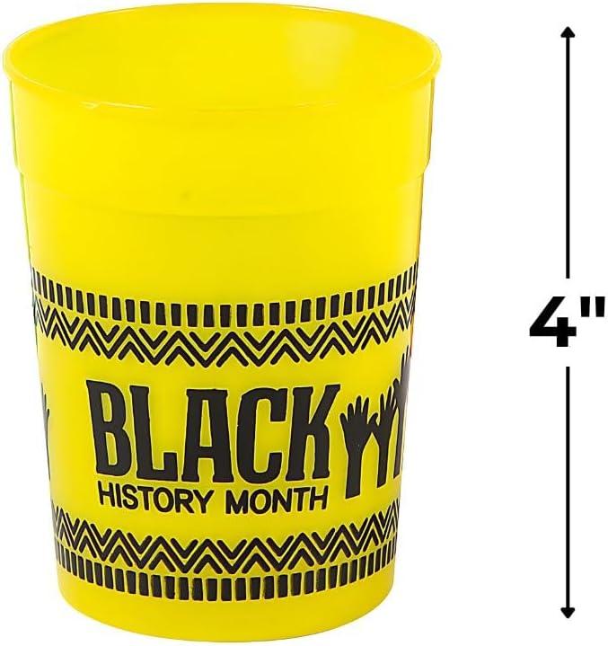 image:imageFun Express 12 Pieces Black History Month Colored Plastic Cups Each Holds 8 oz BPA Free Plastic Party Supplies MultiColor