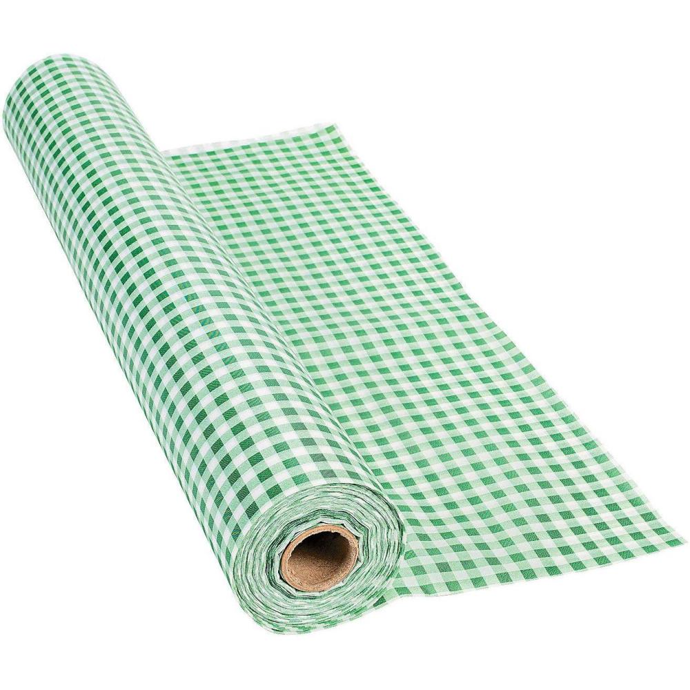 image:imageFun Express Green Gingham Plastic Tablecloth Roll Party Supplies 100 feet