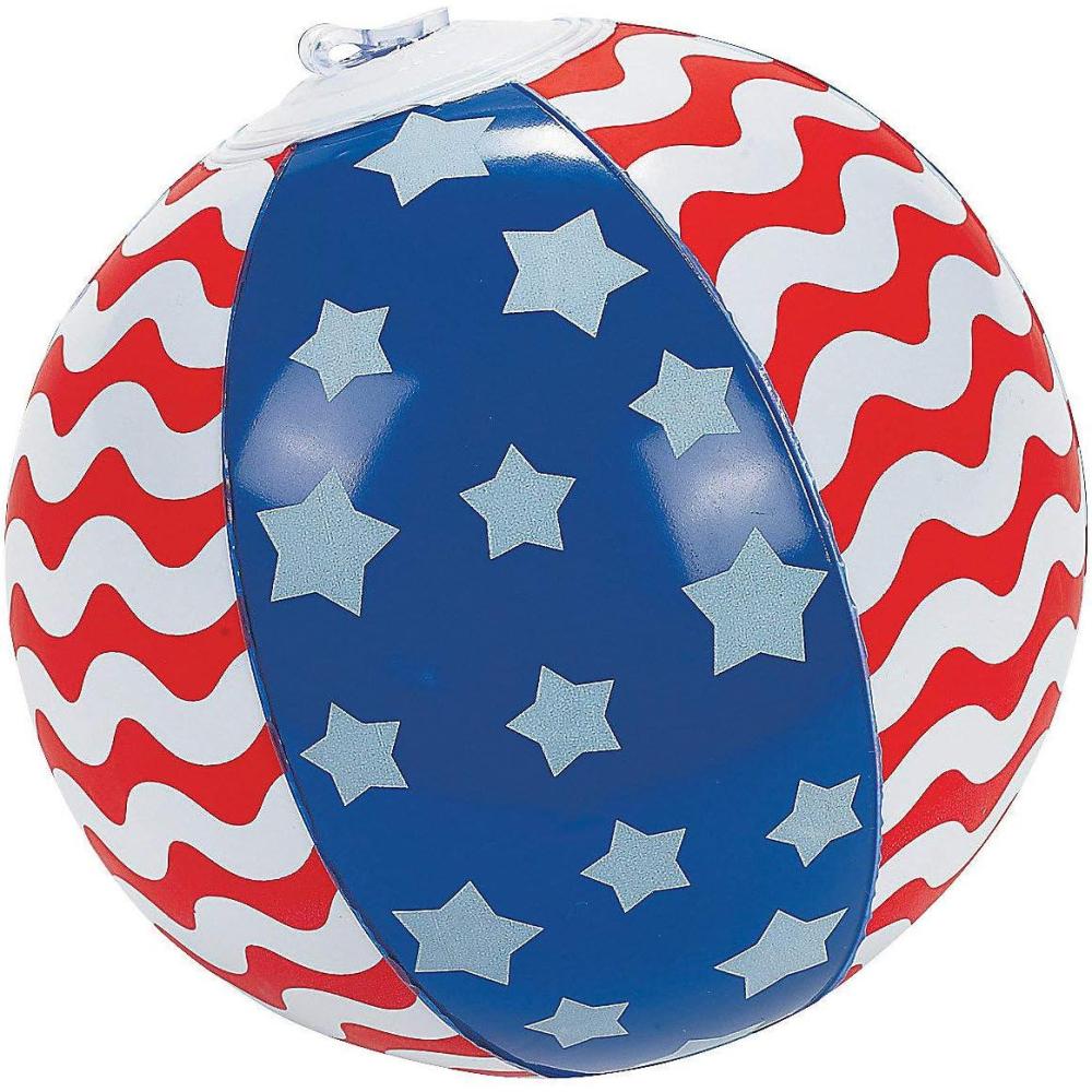 image:imageFun Express Inflatable Patriotic 5 Inch Stars amp Stripes Mini Beach Balls 12 Pack