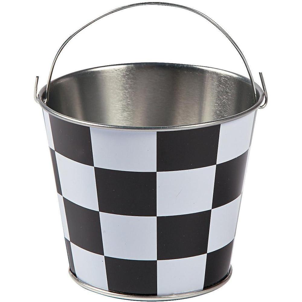 image:imageFun Express Mini Black amp White Checkered Pails  Perfect for Race Car Themed Party Supplies Favors Decorations and Games  Ideal for Kids Birthdays  Race Car Events amp Celebrations  12 Pieces