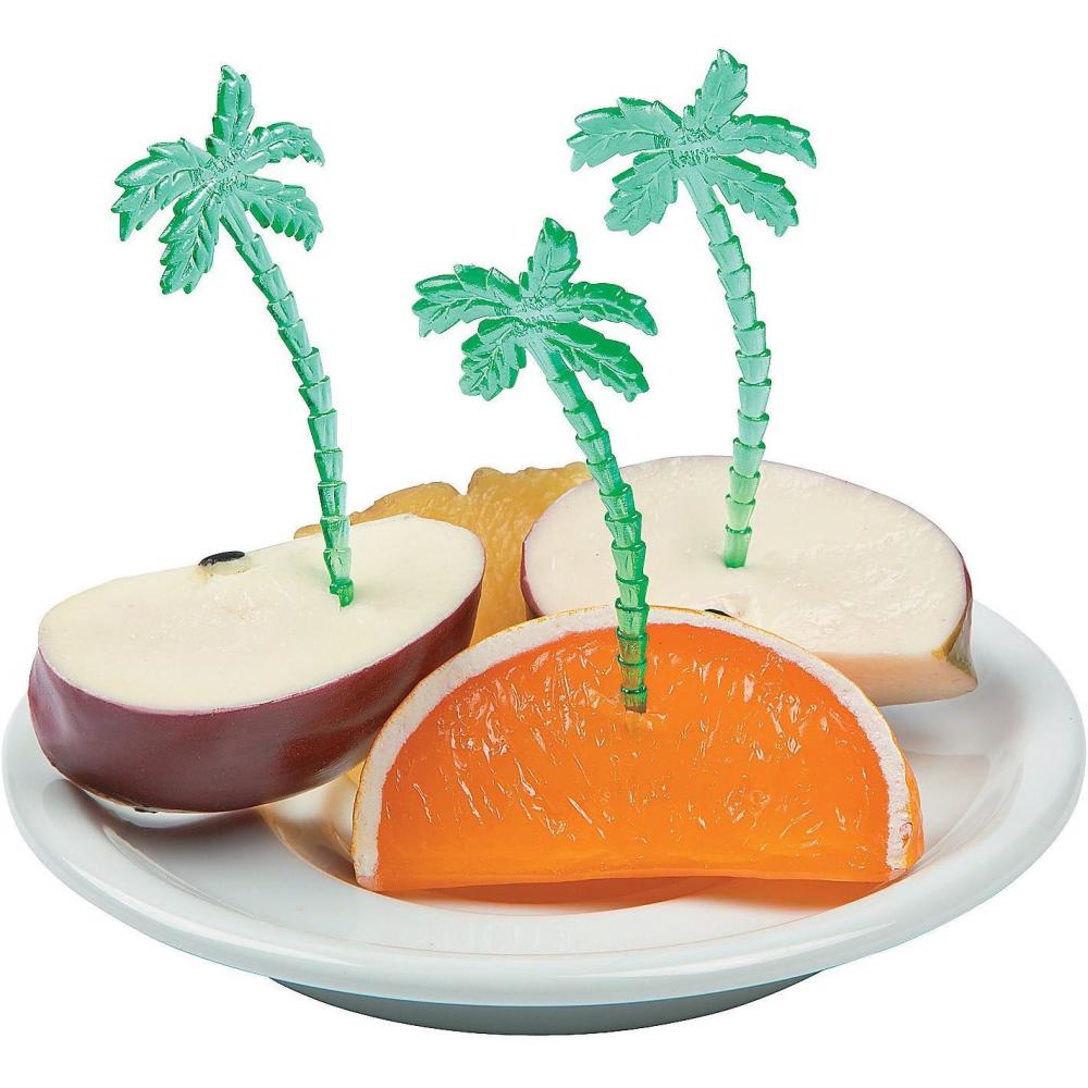 image:imageFun Express Plastic Palm Tree Picks 6dz for Party Party Supplies Serveware amp Barware Picks amp Stirrers amp Parasols Party 72 Pieces Green