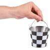 Fun Express Mini Black & White Checkered Pails – Perfect for Race Car Themed Party Supplies Favors Decorations and Games – Ideal for Kids’ Birthdays – Race Car Events & Celebrations – 12 Pieces
