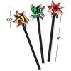 Fun Express Mini Metallic 2-Tone Pinwheels Party Supplies – Multicolor (Bulk Set of 72)