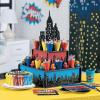 Fun Express Superhero Skyscraper City Treat Stand – Includes 32 Paper Cones – Comic Birthday Party Supplies and Decor – VBS Vacation Bible School Supplies/Decor