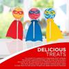Fun Express Superhero Swirl Pop Suckers (12 individually wrapped lollipops) Party Candy and Favors – VBS Vacation Bible School Supplies/Decor