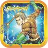 Fun Express Comics Aquaman Square Paper Dessert Plate – Disposable Licensed Tableware Dessert Plates – Licensed Plates & Bowls Birthday, Thanksgiving Parties and Festivities Party Supplies – 8 Pieces