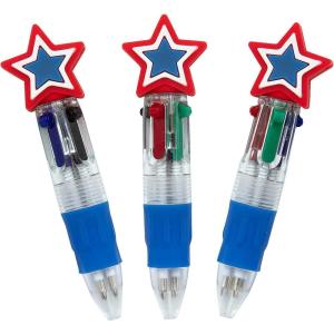 Fun Express 3 1/2″ Micro Patriotic Plastic Shuttle Pens – 12 Pieces