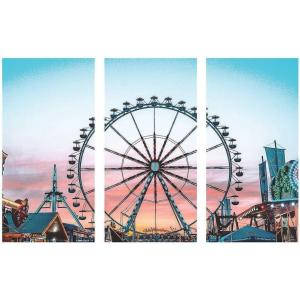 Fun Express Ferris Wheel Backdrop Banner – 9 feet Long – County Fair and Carnival Party Décor – VBS Vacation Bible School Supplies/Decor
